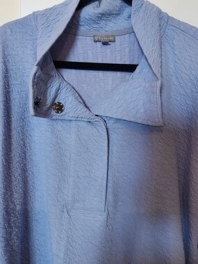 T by Talbots Light Lavender Popover Textured Top - 2X